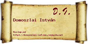 Domoszlai István névjegykártya